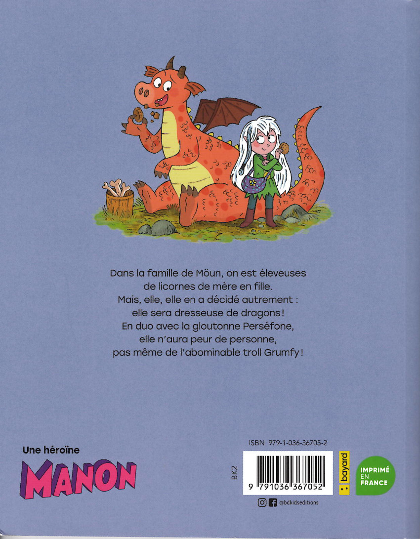 Verso de l'album Moün, dresseuse de dragons 1 Bienvenue au clos des dragons !