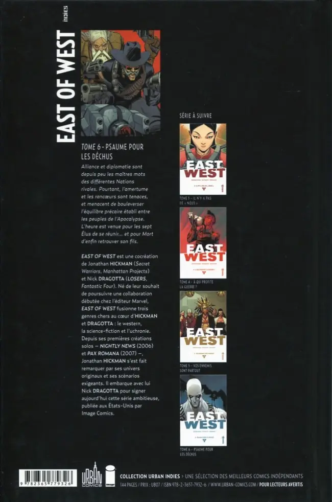 Verso de l'album East of West 6 Psaume pour les déchus