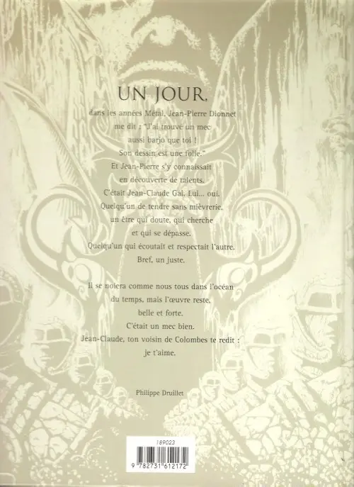 Verso de l'album Épopées fantastiques