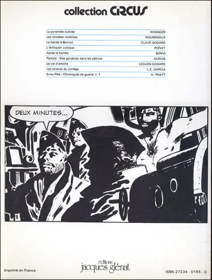 Verso de l'album Ernie Pike 2 Chroniques de guerre 2