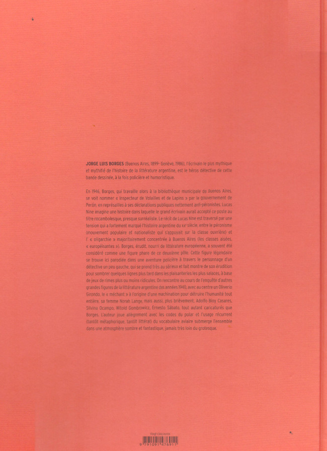 Verso de l'album Jorge Luis Borges Inspecteur de volailles