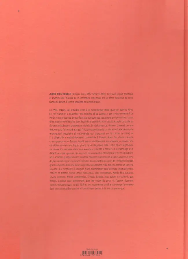 Verso de l'album Jorge Luis Borges Inspecteur de volailles