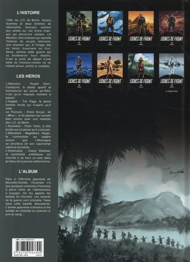 Verso de l'album Lignes de front Tome 7 La piste de Kokoda