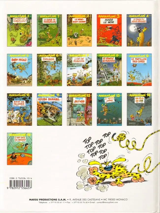 Verso de l'album Marsupilami Tome 0 Capturez un marsupilami !