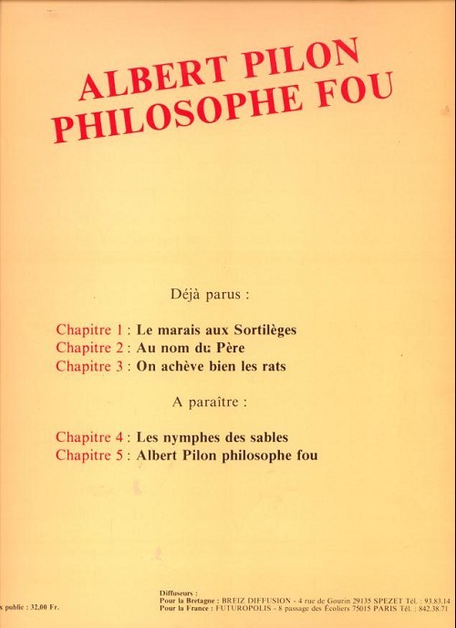 Verso de l'album Albert Pilon philosophe fou Tome 3 On achève bien les rats