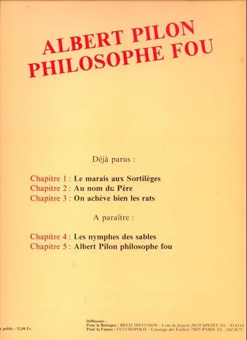 Verso de l'album Albert Pilon philosophe fou Tome 3 On achève bien les rats