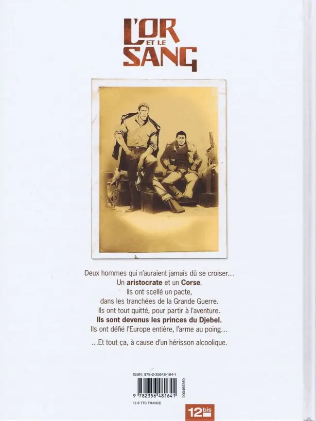 Verso de l'album L'Or et le sang Tome 2 Inch'Allah