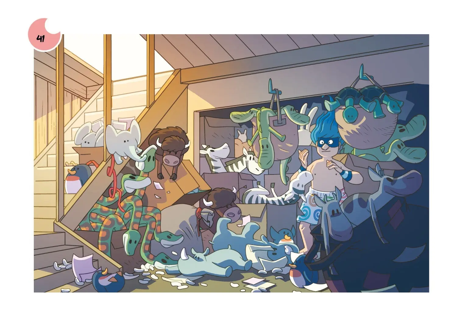 Planche de l'album Les super petits héros Mélange au zoo