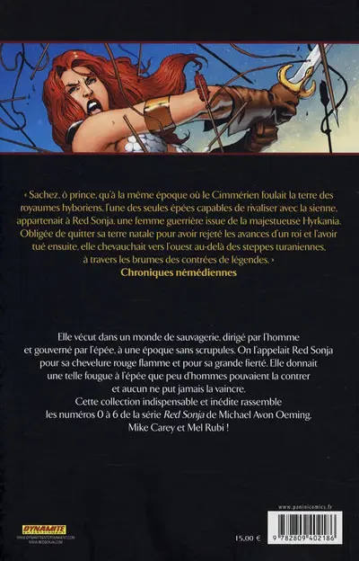 Verso de l'album Red Sonja Tome 1 La malédiction de Gathia