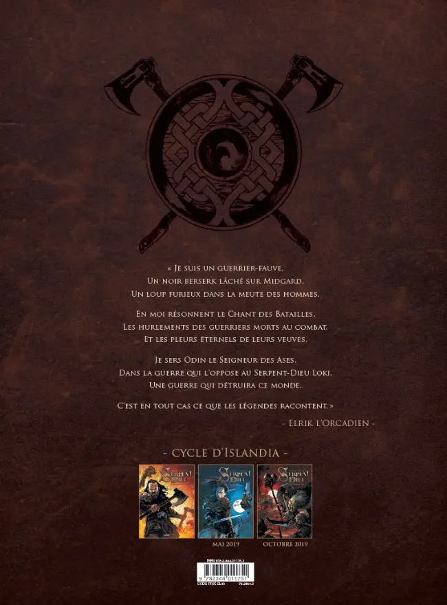 Verso de l'album Serpent dieu Tome 1 Les larmes d'Odin