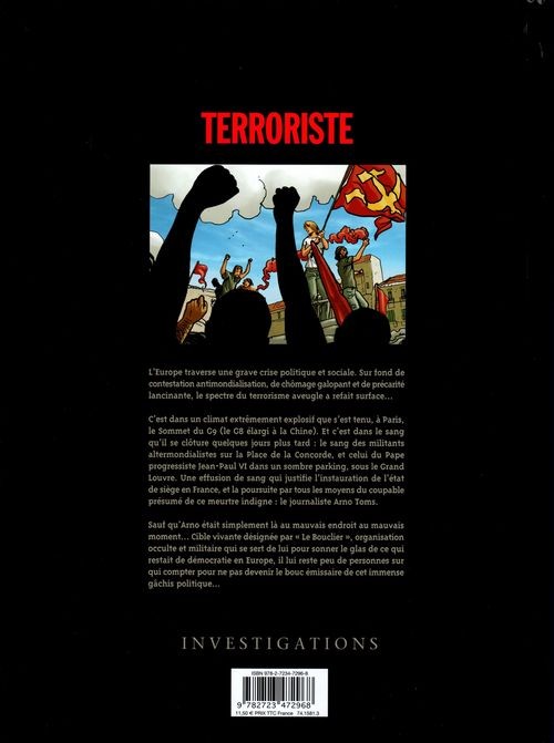Verso de l'album Terroriste Tome 3 Genève : Jeu de dupes...?