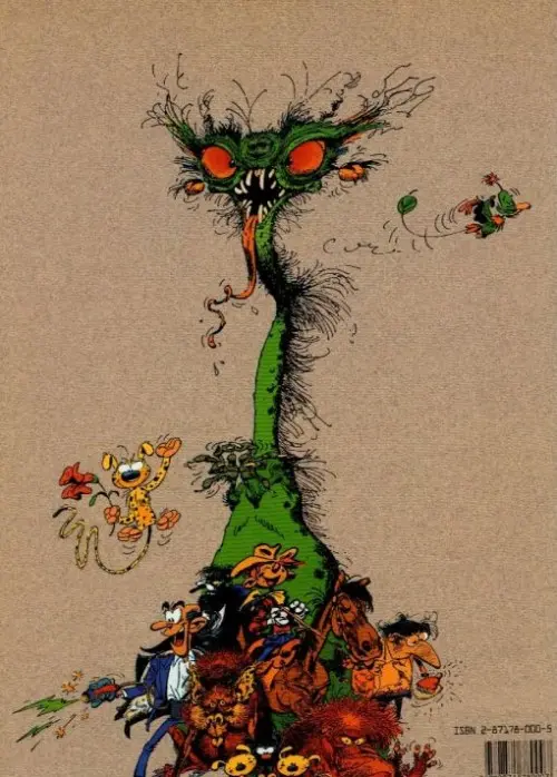Verso de l'album Et Franquin créa la gaffe