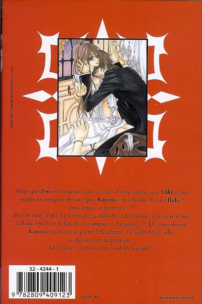 Verso de l'album Vampire Knight 9