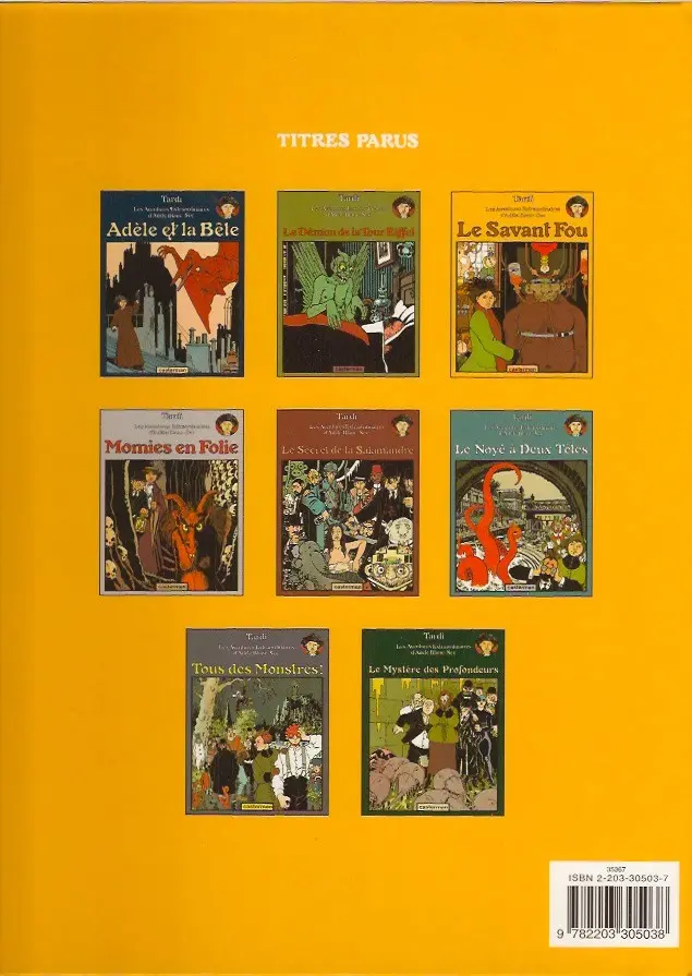 Verso de l'album Les Aventures Extraordinaires d'Adèle Blanc-Sec Tome 3 Le Savant Fou
