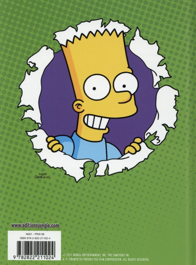 Verso de l'album Bart Simpson Tome 1 Prince de la farce