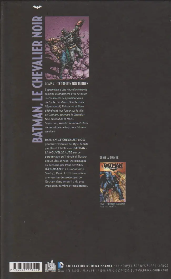 Verso de l'album Batman : Le Chevalier Noir Tome 1 Terreurs nocturnes