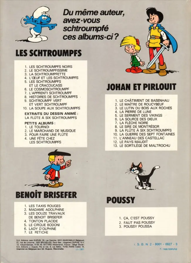 Verso de l'album Benoît Brisefer Tome 3 Les douze travaux de Benoît Brisefer