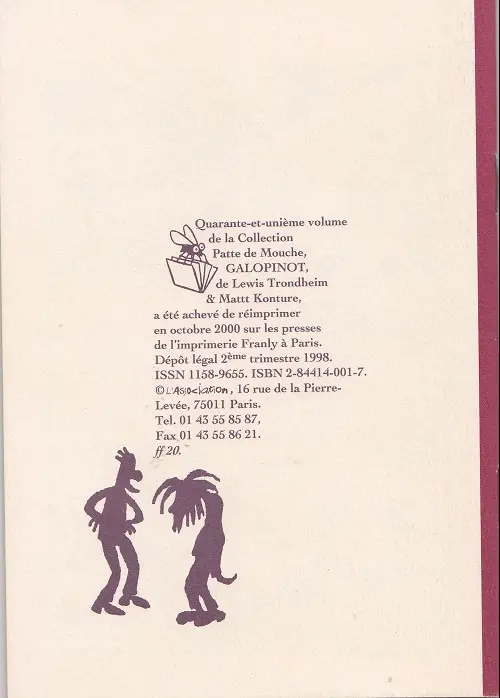 Verso de l'album Galopinot