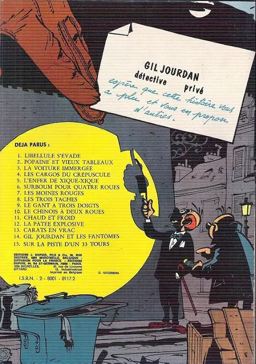 Verso de l'album Gil Jourdan Tome 2 Popaïne et vieux tableaux