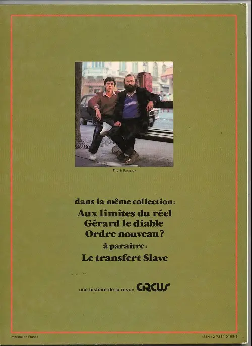 Verso de l'album Jaunes Tome 1 Aux limites du réel