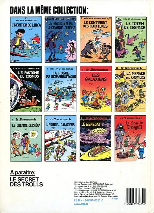 Verso de l'album Le Scrameustache Tome 4 Le totem de l'espace