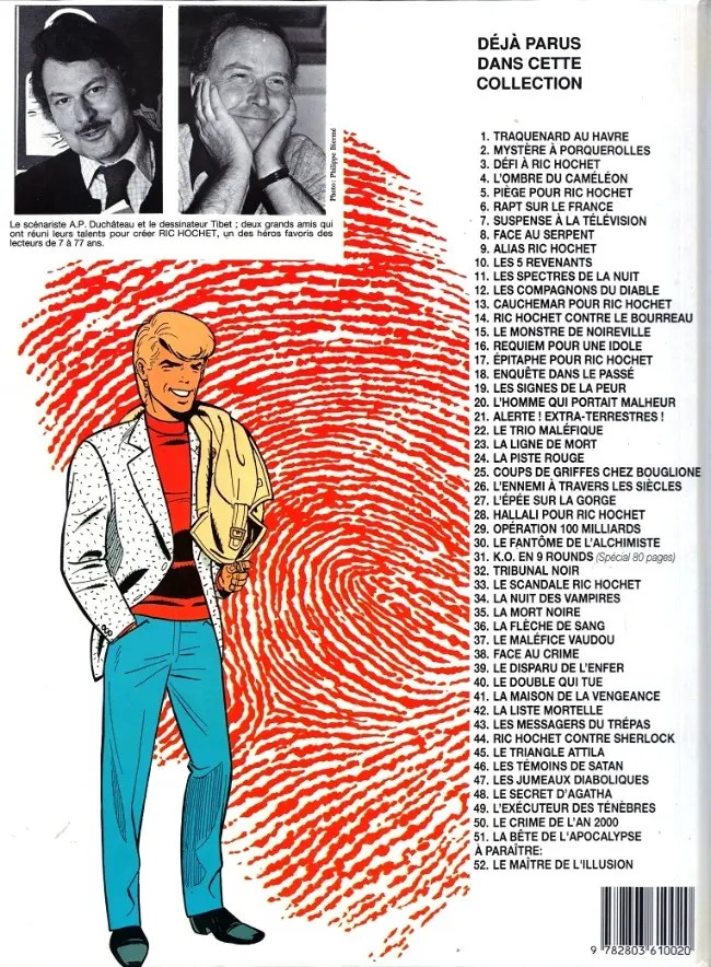 Verso de l'album Ric Hochet Tome 51 La bête de l'Apocalypse