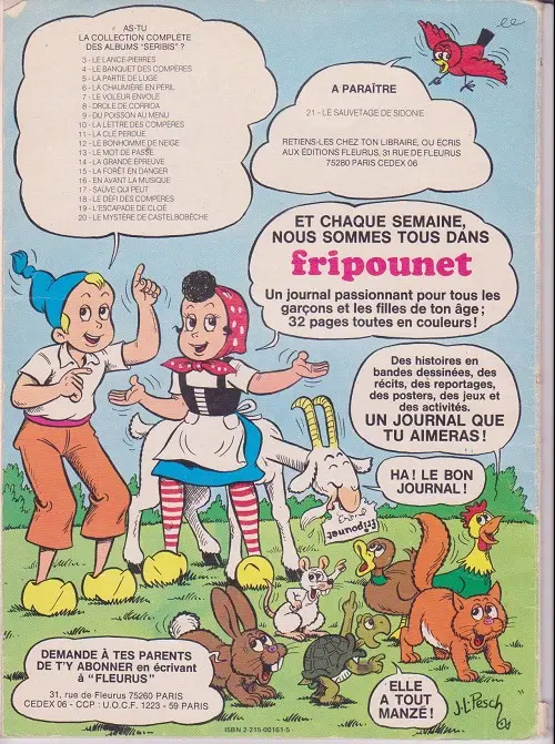 Verso de l'album Sylvain et Sylvette Tome 20 Le mystère de Castelbobèche