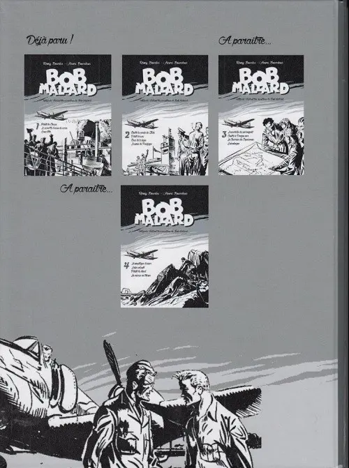 Verso de l'album Bob Mallard Éditions du Taupinambour L'escadrille des perroquets
