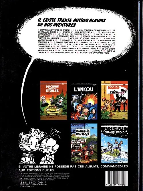 Verso de l'album Spirou et Fantasio Tome 31 La boîte noire