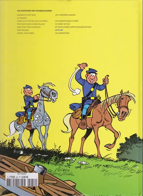 Verso de l'album Les Tuniques Bleues La Collection (Dupuis) Tome 4 Outlaw