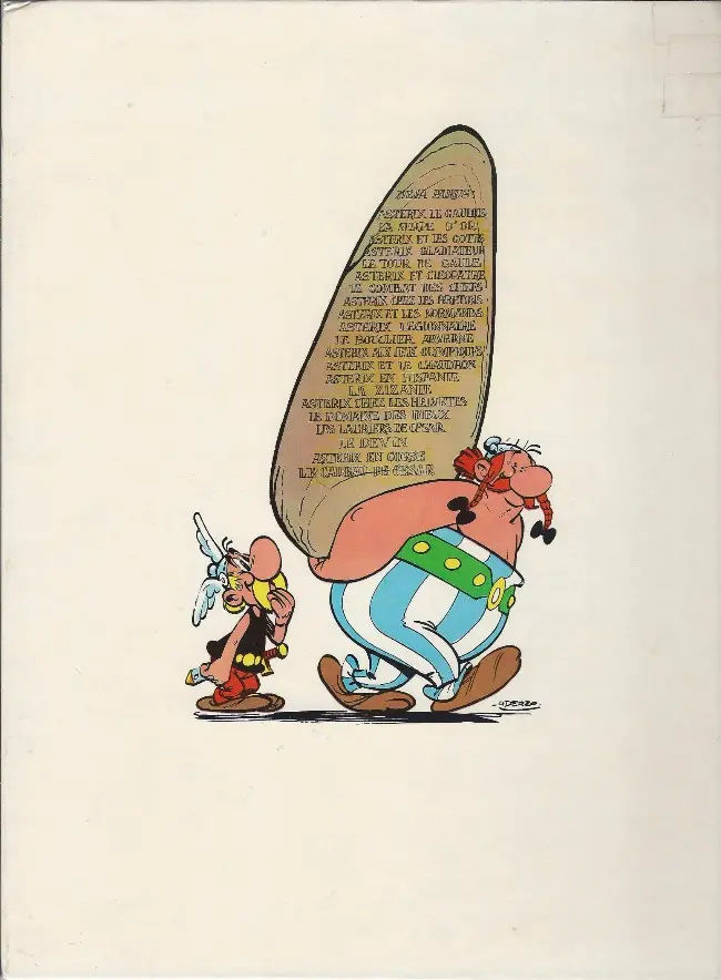 Verso de l'album Astérix Tome 12 Astérix aux jeux Olympiques