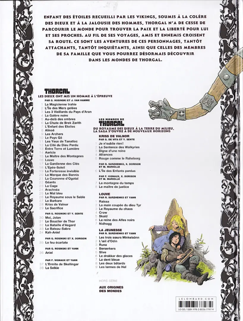 Verso de l'album Les mondes de Thorgal - La Jeunesse de Thorgal Tome 9 Les larmes de Hel