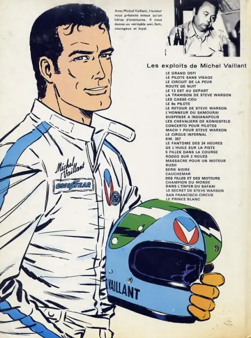 Verso de l'album Michel Vaillant Tome 14 Mach 1 pour Steve Warson