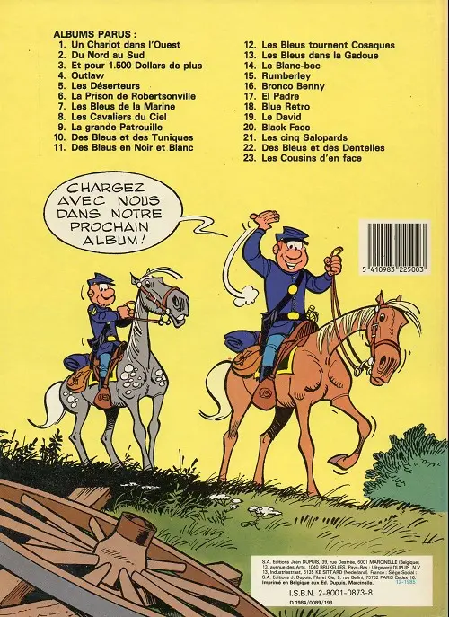 Verso de l'album Les Tuniques Bleues Tome 16 Bronco Benny