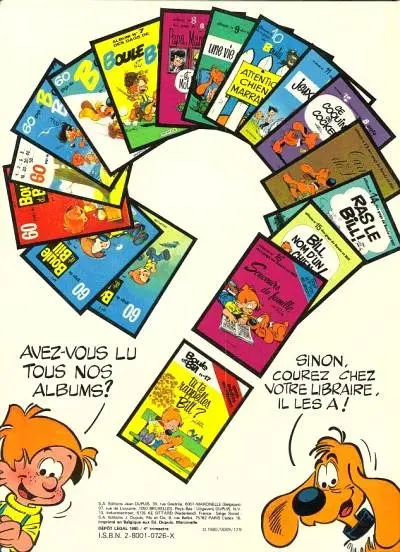 Verso de l'album Boule & Bill Tome 18 Bill est maboul