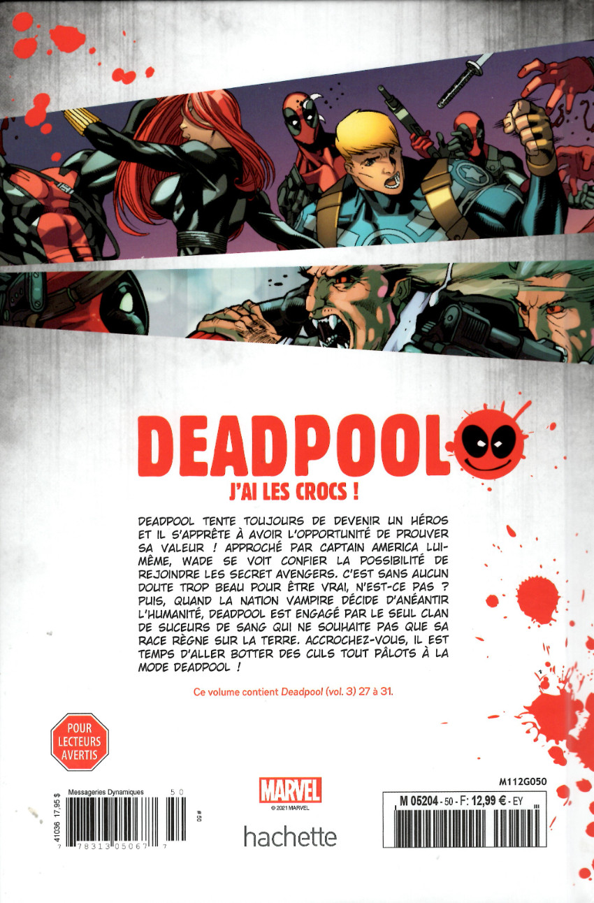 Verso de l'album Deadpool - La collection qui tue Tome 50 J'ai les crocs !