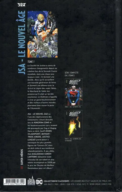 Verso de l'album Justice Society of America - Le nouvel âge Tome 1