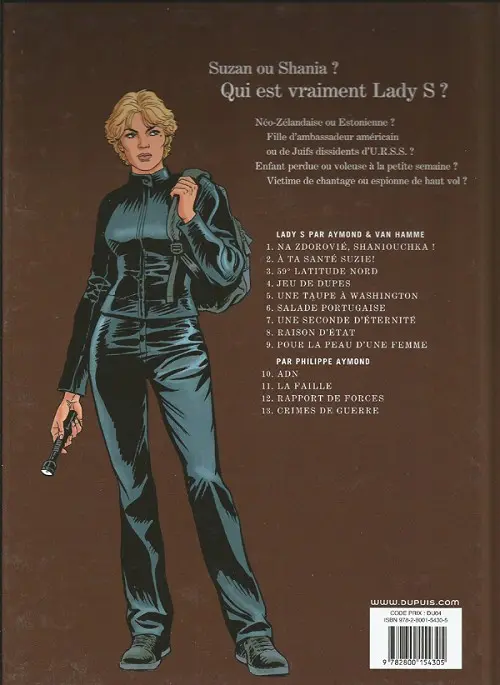 Verso de l'album Lady S. Tome 8 Raison d'état