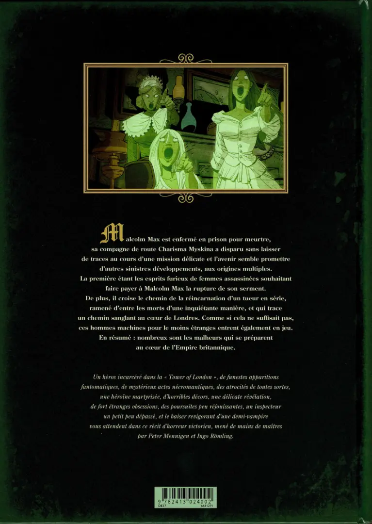 Verso de l'album Malcolm Max Tome 2 Résurrection