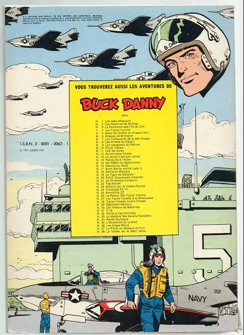 Verso de l'album Buck Danny Tome 25 Escadrille ZZ