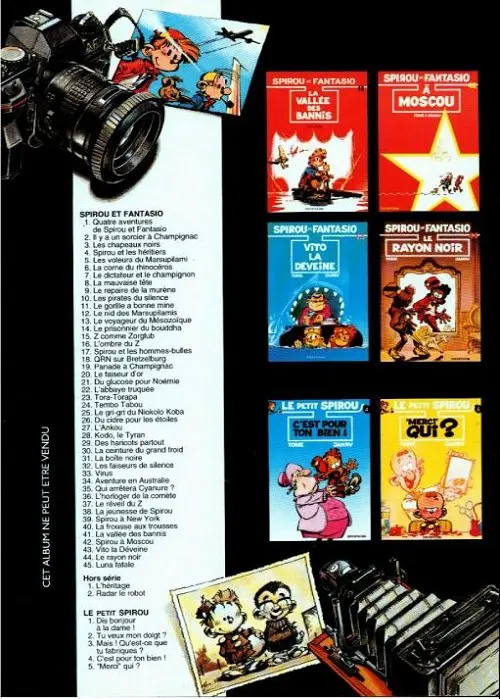 Verso de l'album Spirou et Fantasio Tome 39 Spirou et fantasio a new york