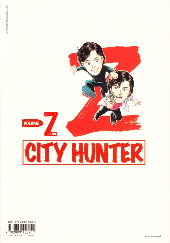 Verso de l'album City Hunter Volume Z 4 histoires complètes