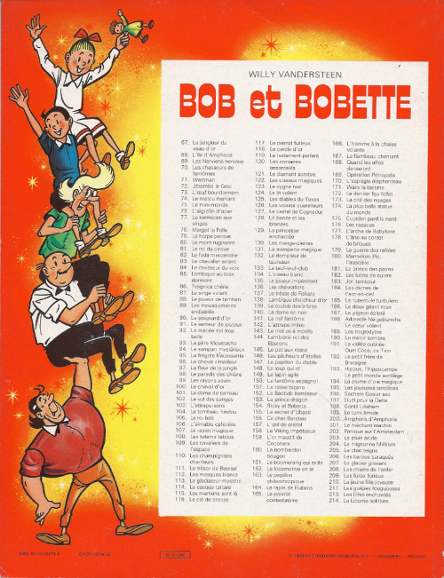 Verso de l'album Bob et Bobette Tome 119 Le testament parlant
