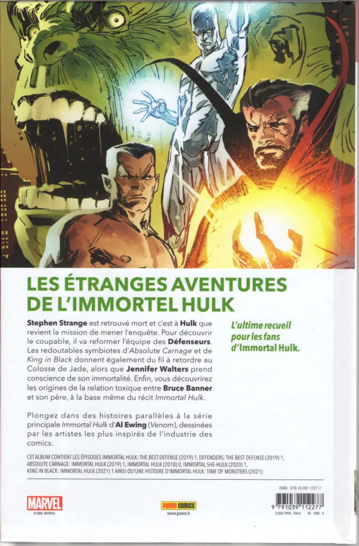Verso de l'album Immortal Hulk Apocryphes