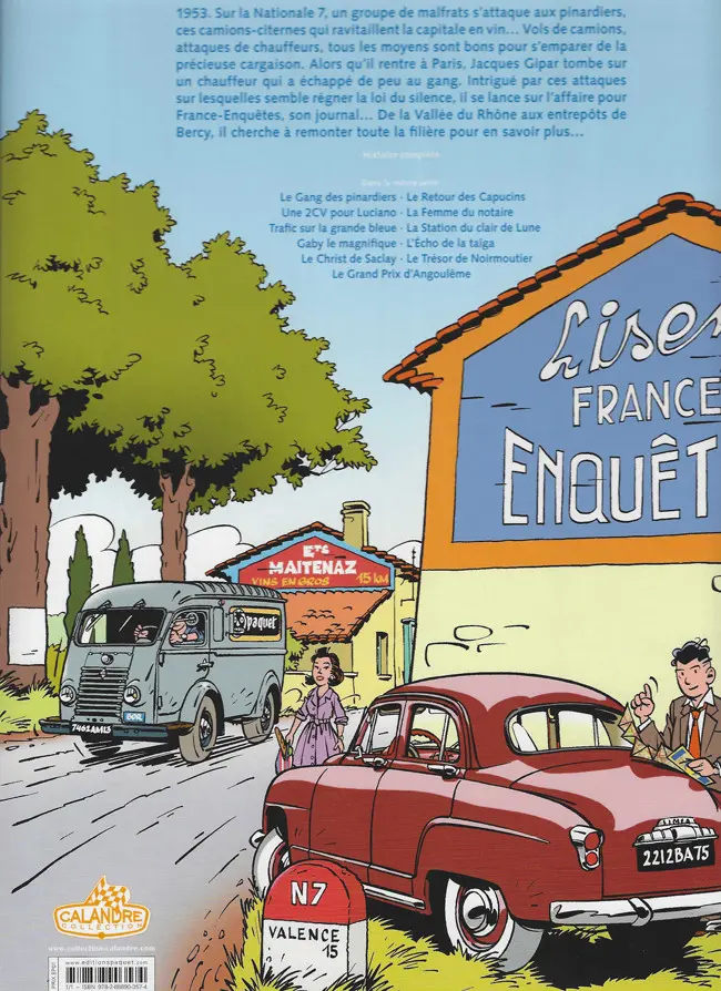 Verso de l'album Une aventure de Jacques Gipar Tome 1 Le Gang des pinardiers