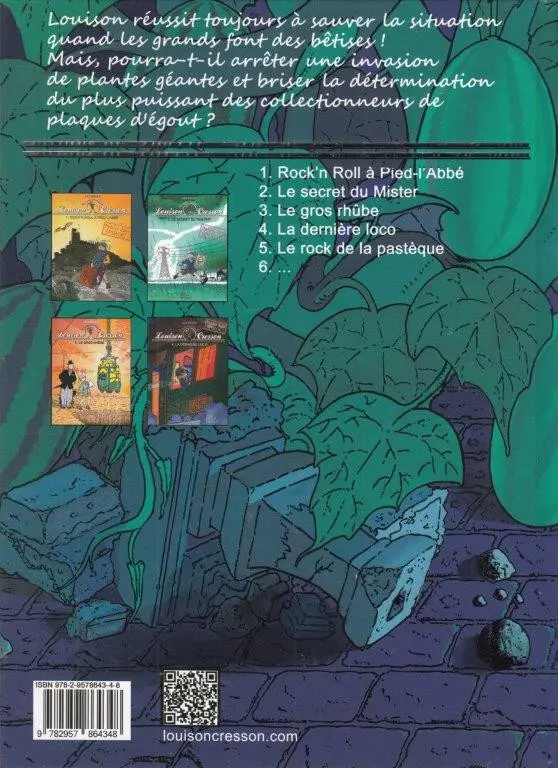 Verso de l'album Les tribulations de Louison Cresson 5 Le rock de la pastèque