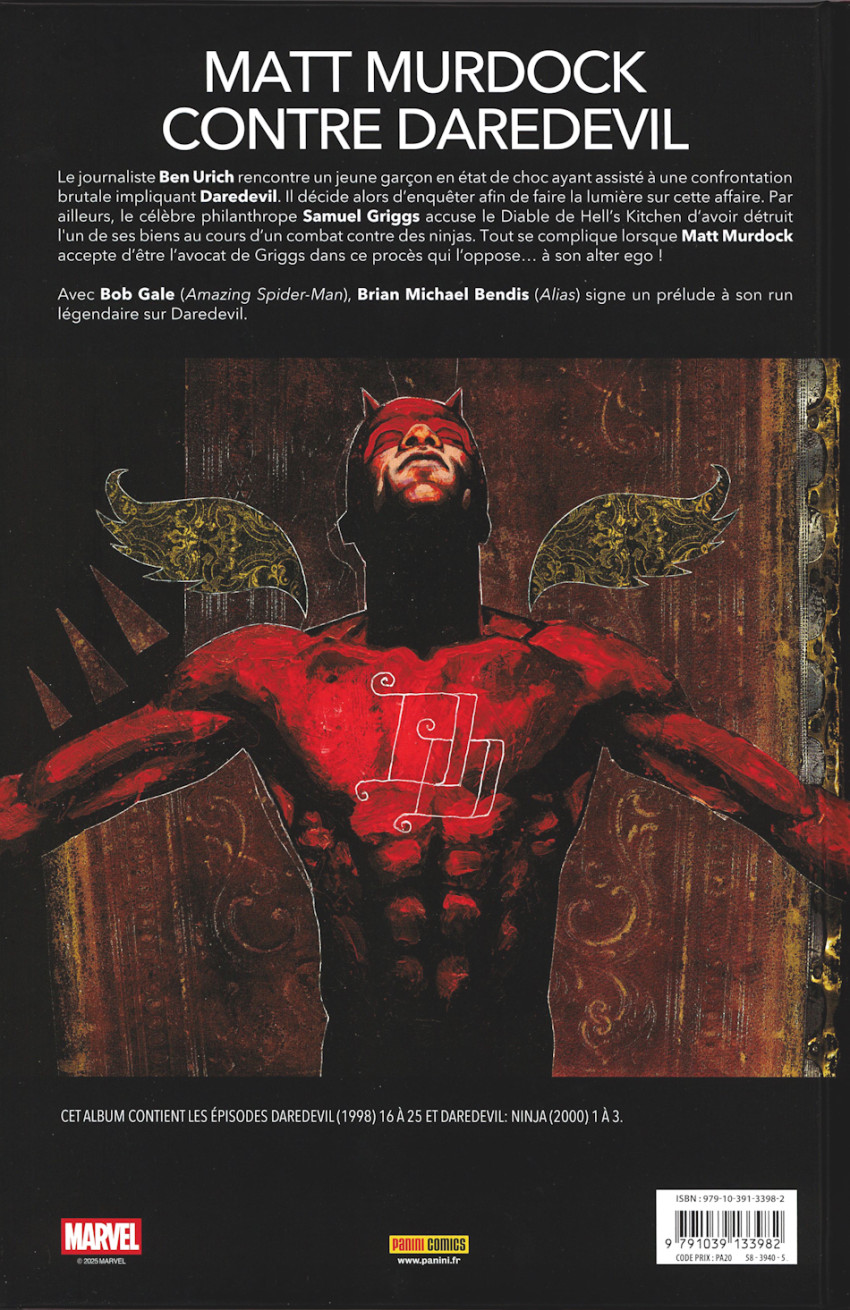 Verso de l'album Daredevil 2 Cauchemar