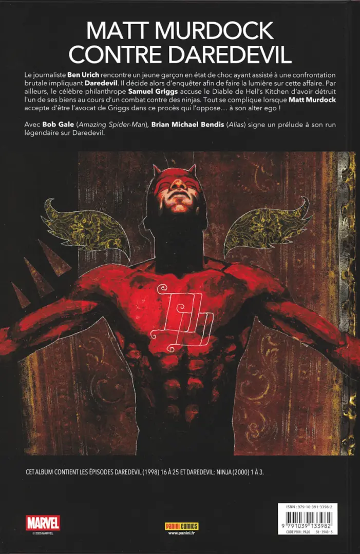 Verso de l'album Daredevil 2 Cauchemar