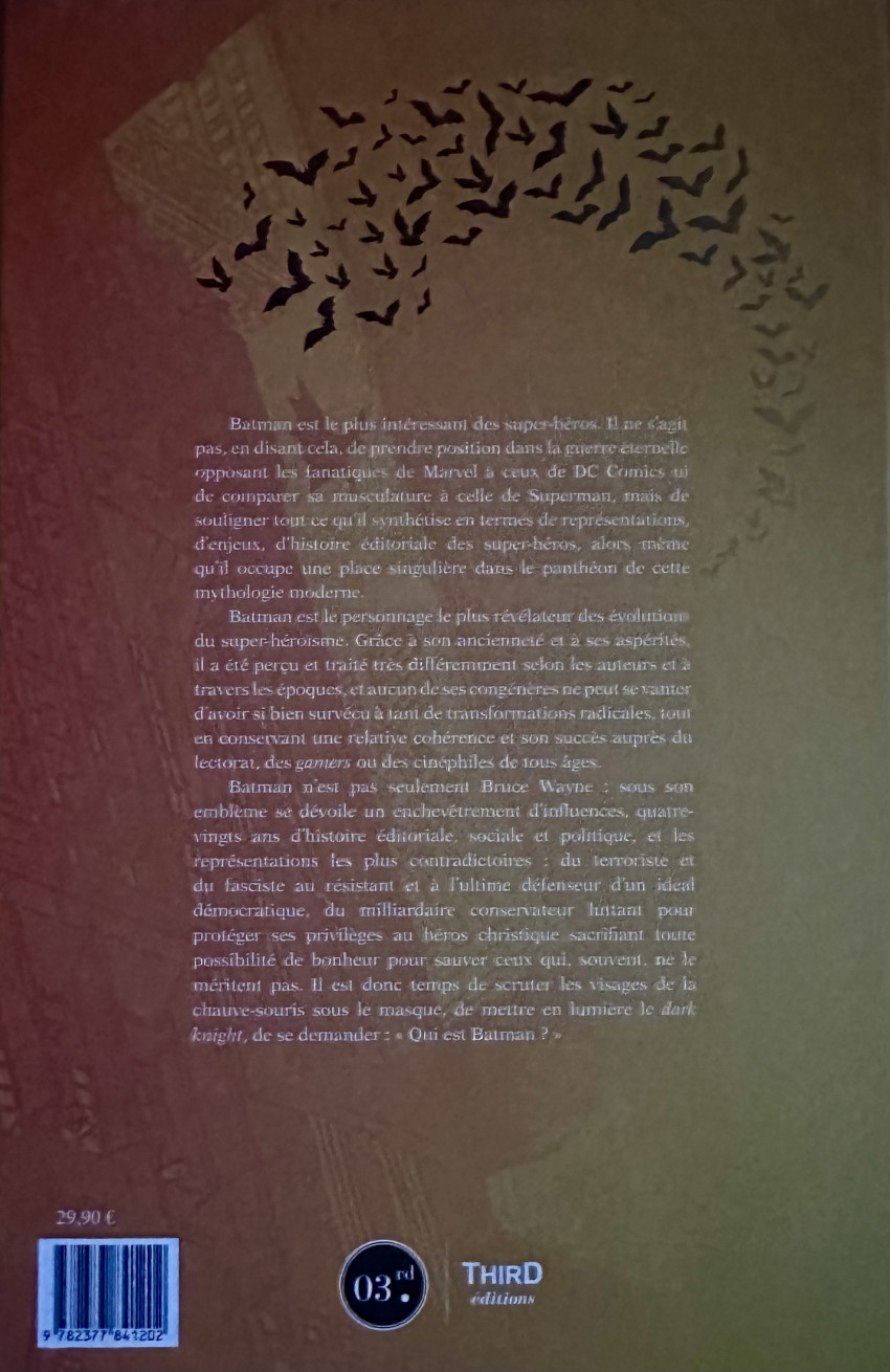 Verso de l'album Qui est le chevalier noir ? Batman à travers les âges