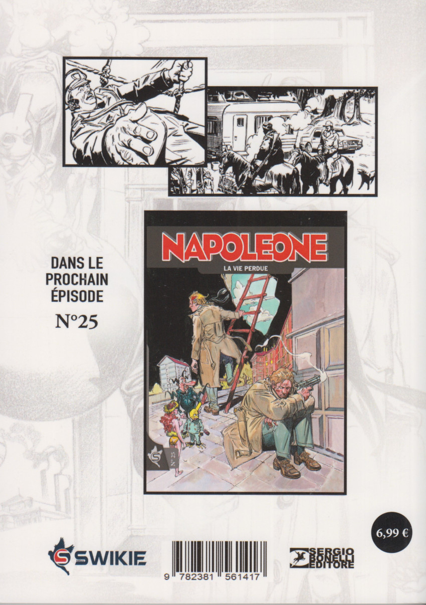 Verso de l'album Napoleone N° 24 Le Puits de la Mémoire